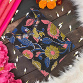 Vriksham Midnight Black & Pitch Floral Hand-Painted Pen Kalamkari Kurti-VS5070