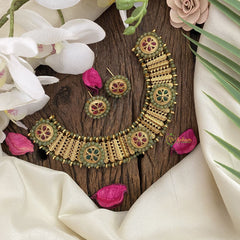 Vriksham Designer Pastel Green Gop Type Choker-G17217