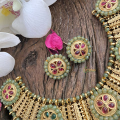 Vriksham Designer Pastel Green Gop Type Choker-G17217