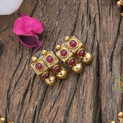 Vriksham Premium Gold Look Alike Choker-Red-G17218