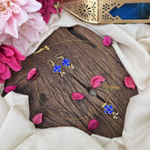 Vriksham Exquisite Floral Pendant Invisible Chain-Blue-G18415