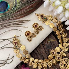 Vriksham Lakshmi Pendant With 2 Layer Maanga & Coin Neckpiece-G17213