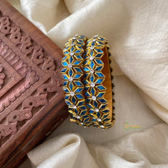 Firosa Silk Thread Kundan Bangle -Diced Flower -G12233