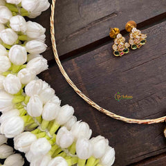 Vriksham Premium Ganesha AD Stone Pendant Hasli Choker-Pastel Pink-G22205