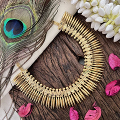 Vriksham Designer Gold Look Alike Mullai Mottu Short Neckpiece-G17261