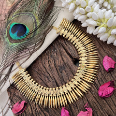 Vriksham Designer Gold Look Alike Mullai Mottu Short Neckpiece-G17261