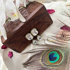 Vriksham Elegant Crystal Gold-Plated Statement Studs for Party Wear Drop Earrings-G20140