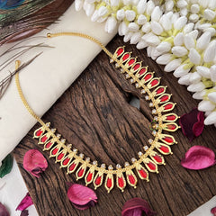 Vriksham Traditional Kerala Naga Padam Neckpiece- Red-30 Petals-G17243