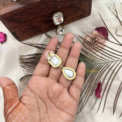 Vriksham Elegant Crystal Gold-Plated Statement Studs for Party Wear Drop Earrings-G20140