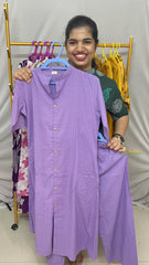 Vriksham Striped Co-ord Set-Violet-VS4409