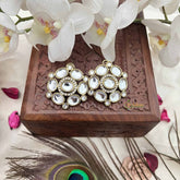 Vriksham Antique Kundan Floral Stud Earrings-G20142