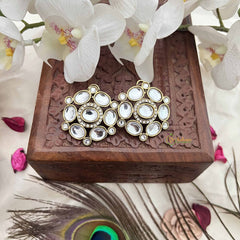 Vriksham Antique Kundan Floral Stud Earrings-G20142