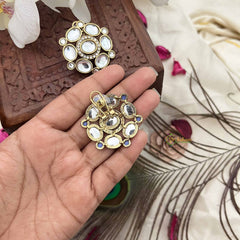 Vriksham Antique Kundan Floral Stud Earrings-G20142