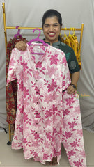 Vriksham Floral Printed Co-ord Set-White & Pink-VS4419