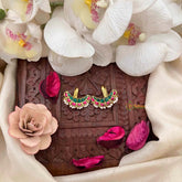 Vriksham Unique Emerald Ruby Crescent Pearl Detailing Kundan Jadau Bugadi-J4143