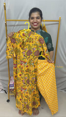 Vriksham Anarkali Style Co-ord Set-Mustered Yellow-VS4417