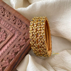 Golden Silk Thread Kundan Bangle-Tilak-G12260