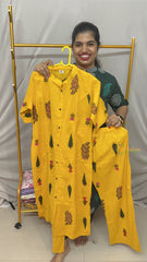 Vriksham Floral Print Co-ord Set-Mustered Yellow-VS4413