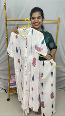 Vriksham Floral Print Co-ord Set-White-VS4422