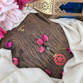 Vriksham Unique Round Shape Floral Invisible Chain-Red-G18364