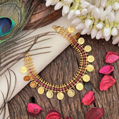 Vriksham Gold Look Alike Lakshmi Coin Short Neckpiece-G17258