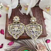 Vriksham Elegant Traditional Heart Shaped Kundan Earrings With Floral Design Earrings-G20148
