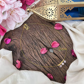 Vriksham Gold Look Alike AD Stone 3 Floral Invisible Chain-Lavender-G18342