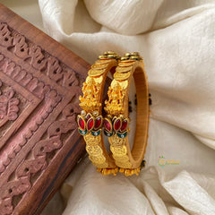 Lakshmi Silk Thread Kundan Bangle-Red Lotus-G12287