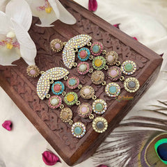 Vriksham Ishita Multicolor Statement Dangler Earrings With Crystal Accents Earrings-G20156