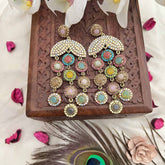 Vriksham Ishita Multicolor Statement Dangler Earrings With Crystal Accents Earrings-G20156