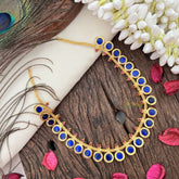 Vriksham Traditional Kerala Round Palakka Short Neckpiece-Blue-G17276
