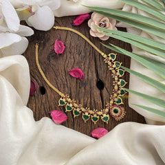 Vriksham Traditional Kerala Palakka Short Neckpiece-Green-12 Palakka-G17250