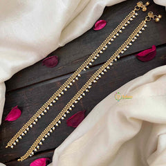 Vriksham Classic Minimalists Golden Look Pearls Style Anklets-G22211