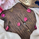 Vriksham Gold Look Alike AD Stone Floral Invisible Chain-Blue-G18335