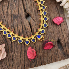 Vriksham Traditional Kerala Palakka Neckpiece-Blue-24 Palakka-G17247