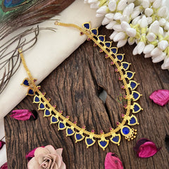 Vriksham Traditional Kerala Palakka Neckpiece-Blue-24 Palakka-G17247