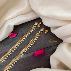 Vriksham Classic Minimalists Golden Look Pearls Style Anklets-G22211