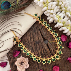 Vriksham Traditional Kerala Palakka Neckpiece-24 Palakka-Green-G17271