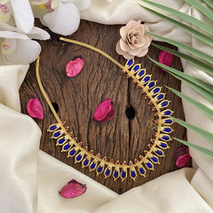 Vriksham Traditional Kerala Naga Padam Neckpiece-Blue-30 Petals-G17244