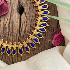 Vriksham Traditional Kerala Naga Padam Neckpiece-Blue-30 Petals-G17244