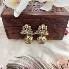 Vriksham Elegant Lotus Golden Look Fancy Earring-G20166