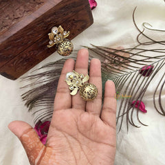 Vriksham Elegant Lotus Golden Look Fancy Earring-G20166