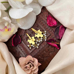 Vriksham Pushpika Style Pearl Drop Kundan Jadau Bugadi-White Red-J4138