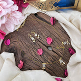 Vriksham Exquisite AD Stone Floral Invisible Chain-White-Pearls-G18362