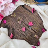 Vriksham AD Stone Floral Invisible Chain-Red-G18358