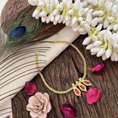 Traditional Kerala Naga Padam Neckpiece- Red - G15305