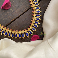 Vriksham Traditional Naga Padam Mala Long Neckpiece-Blue-G17265