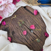 Vriksham AD Stone Floral Invisible Chain-Green-G18359