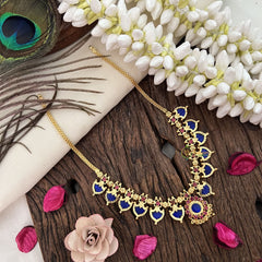Vriksham Traditional Kerala Palakka Short Neckpiece-Blue-12 Palakka-G17252