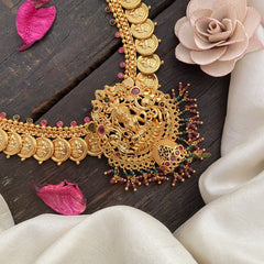 Vriksham Gold Look Alike Lakshmi Pendant With Lakshmi Coin Long Neckpiece-G17236